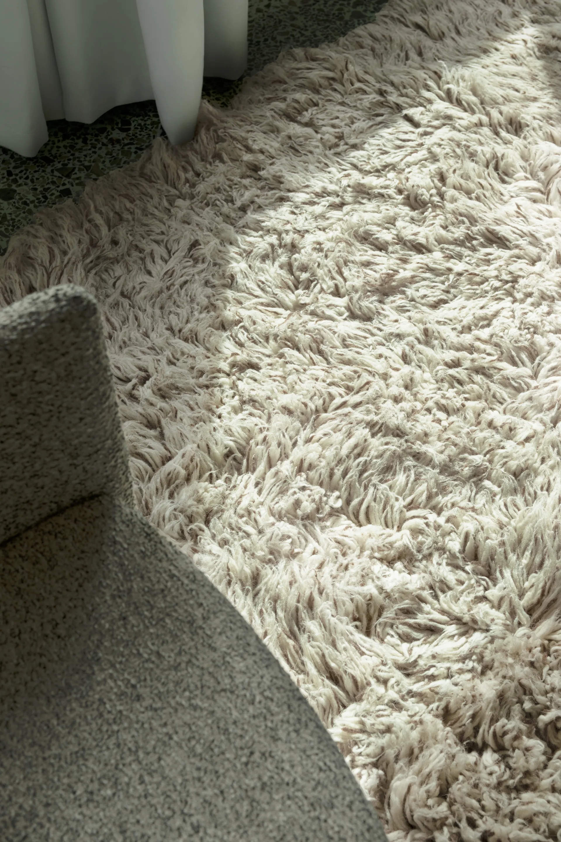 Shaggy rug 300x400 cm, Bone White Layered