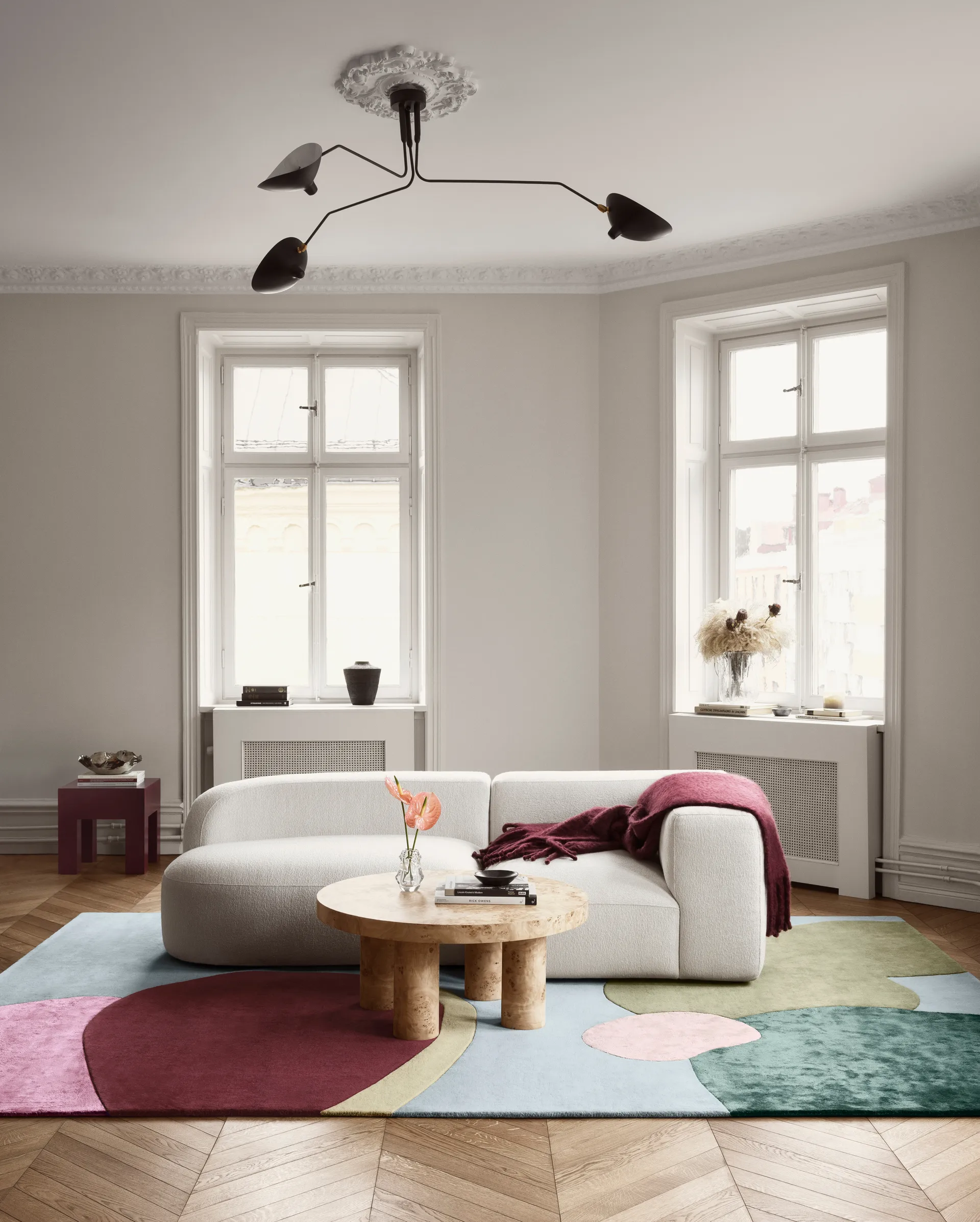 Sleeping Flower wool carpet, 180x270 cm Layered