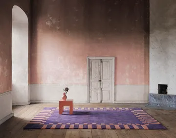 Teklan frame wool rug - Cobalt salmon, 180x270 cm - Layered