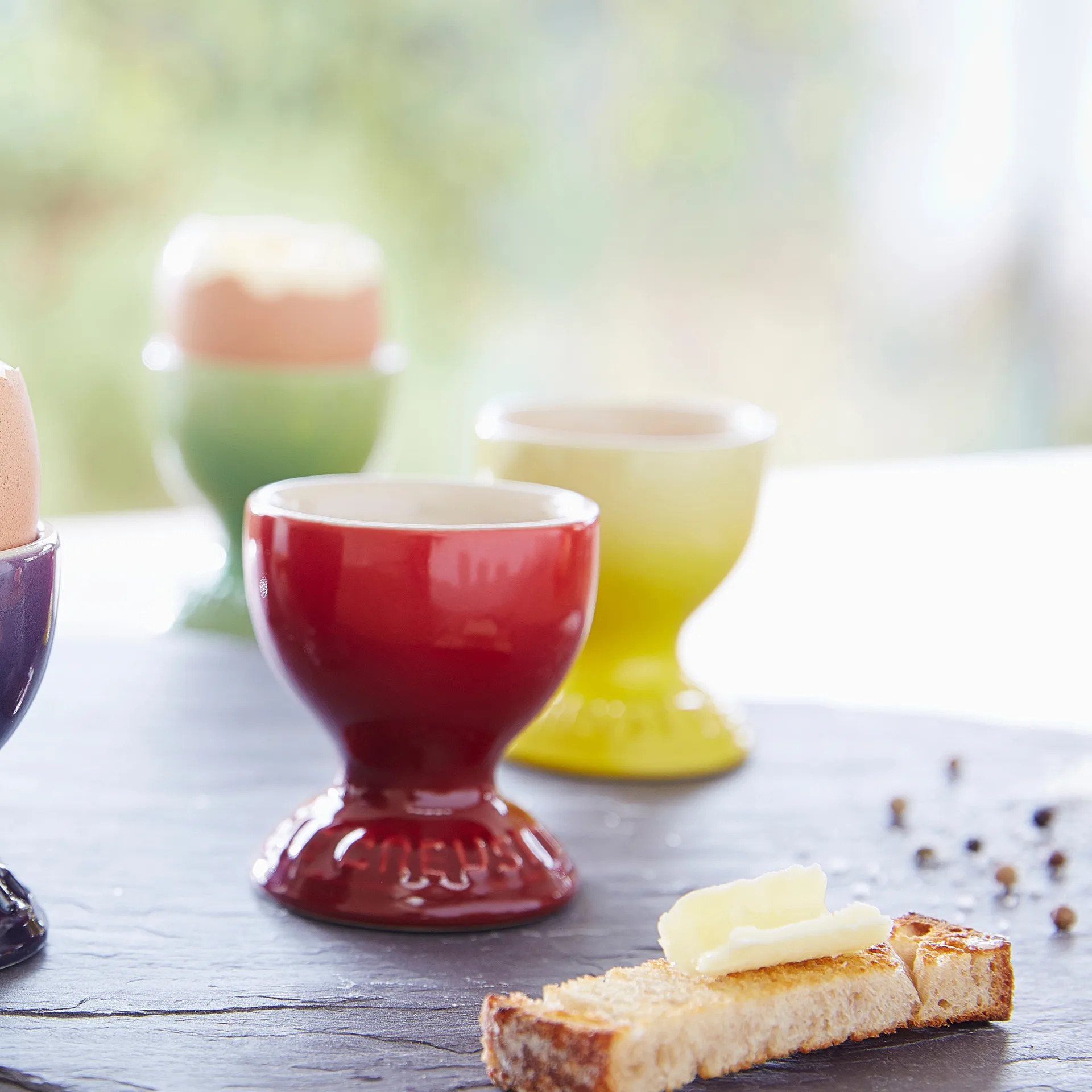 Le Creuset egg cup, Bleu Riviera Le Creuset