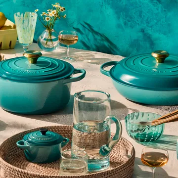 Le Creuset Signature round casserole 4.2 l - Bleu Riviera - Le Creuset