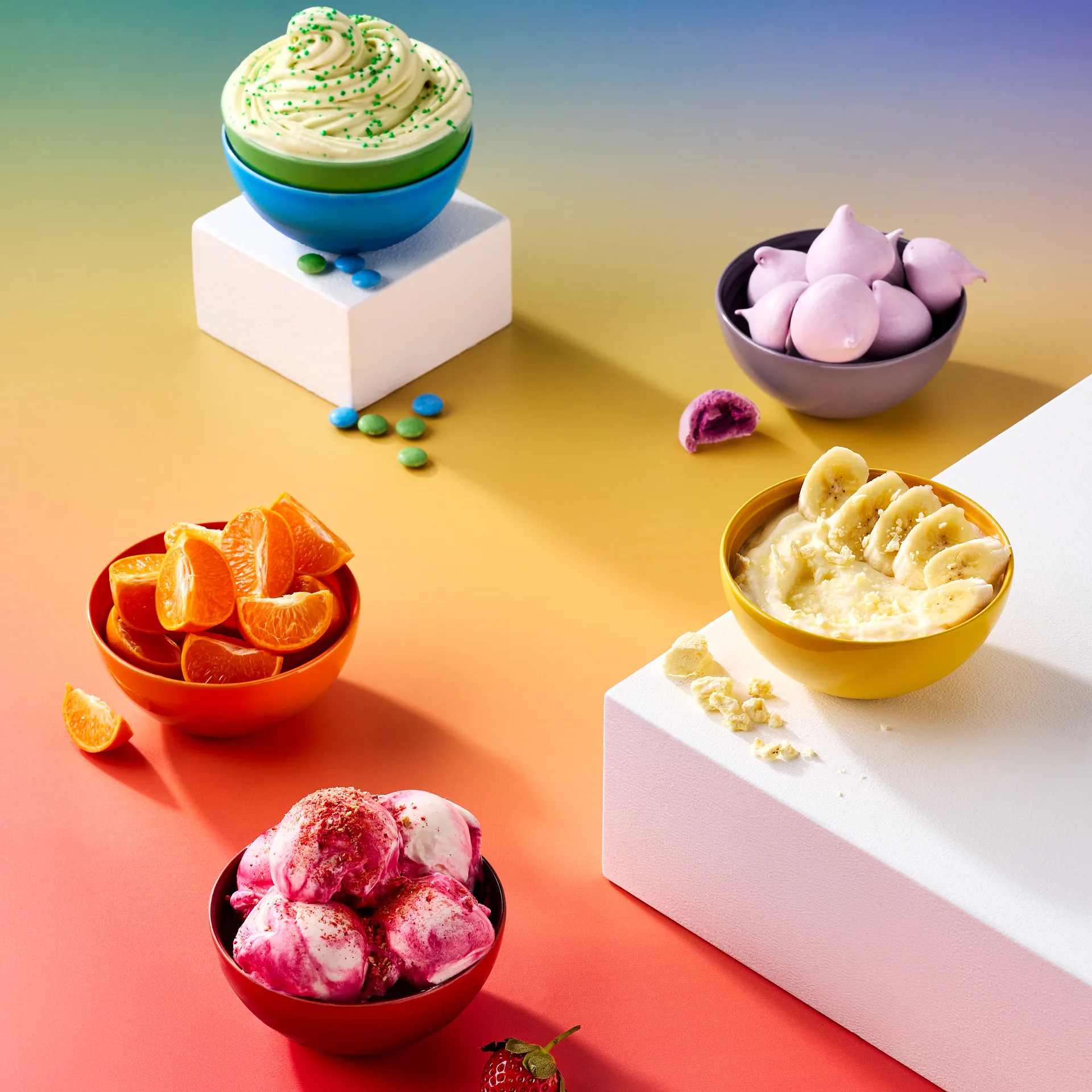 Signature stoneware snack bowl 6-piece, Rainbow Le Creuset