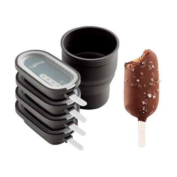 Lékué Classic Ice Cream Molds 4-pack, Brown Lékué
