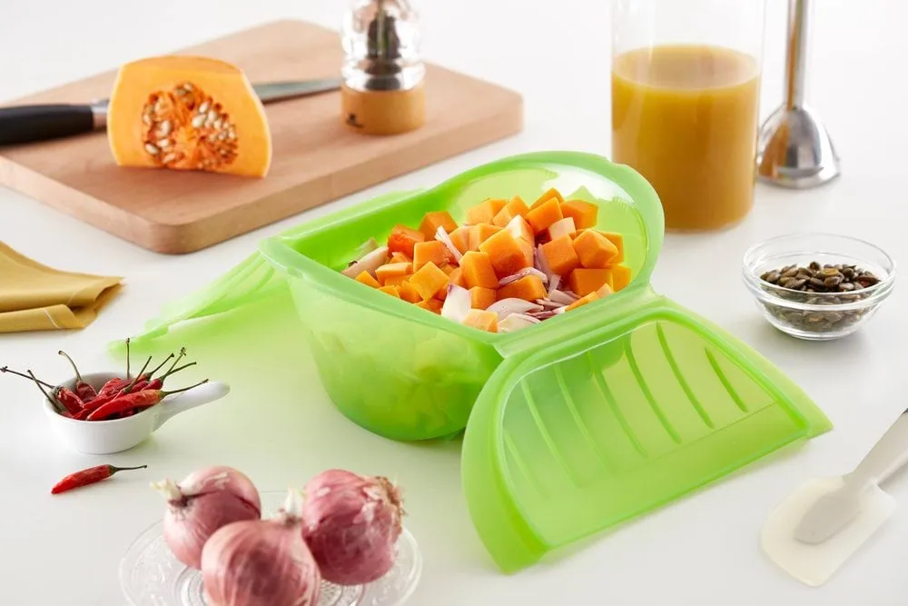 Lékué deep steamer micro tray 3-4 servings., Green Lékué