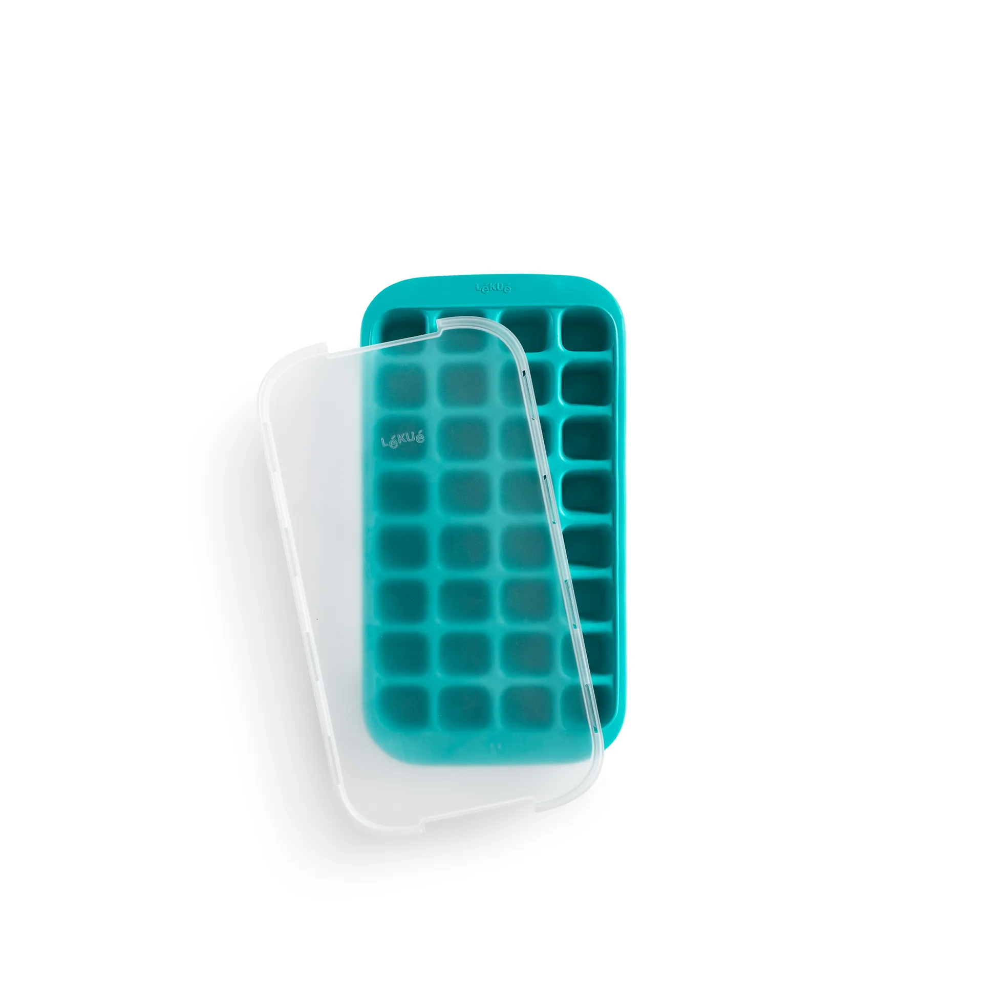 Lékué ice cube mold silicone with lid, Turquoise Lékué