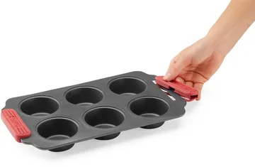 Lékué non-stick muffin tray 6 pcs - Red - Lékué