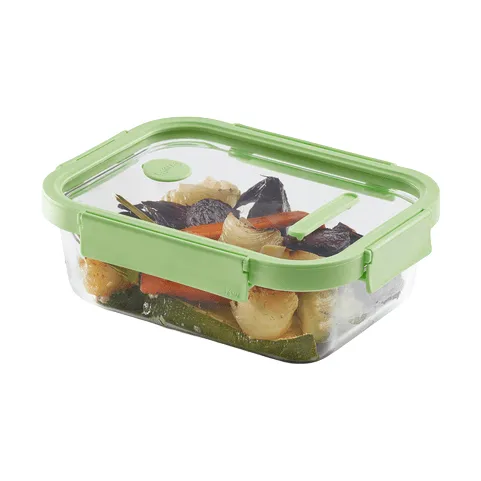 Lékué rectangular glass lunchbox 1.52 L, Green Lékué