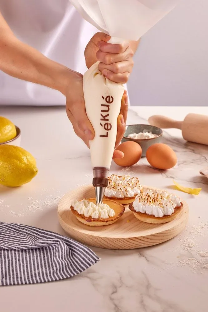 Lékué reusable piping bag 3 nozzles, Transparent Lékué