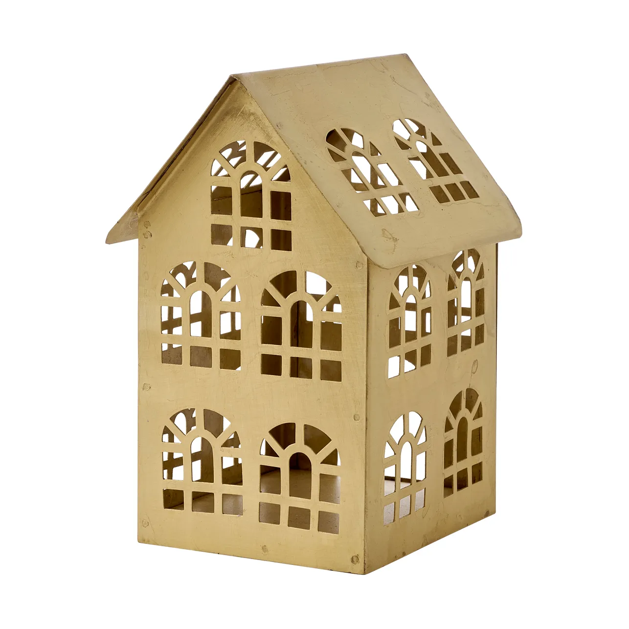 Bolille tealight holder, Gold-coloured, 9x12xH17 cm Lene Bjerre