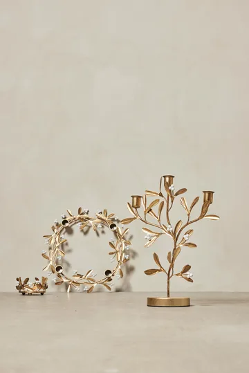 Missia candle sticks 34 cm - Light gold - Lene Bjerre