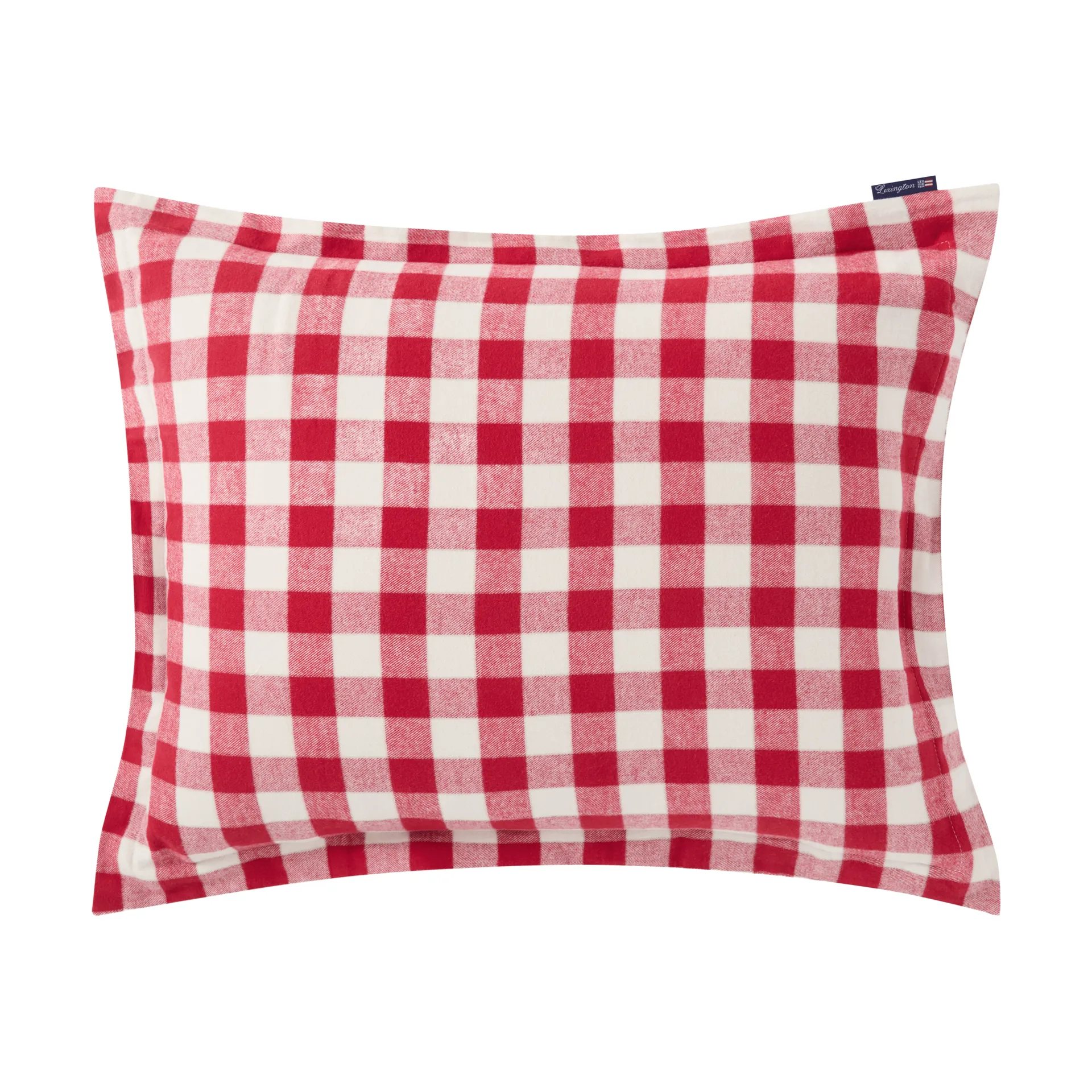 Checked Cotton Flannel pillowcase 50x60 cm, Red-light beige Lexington