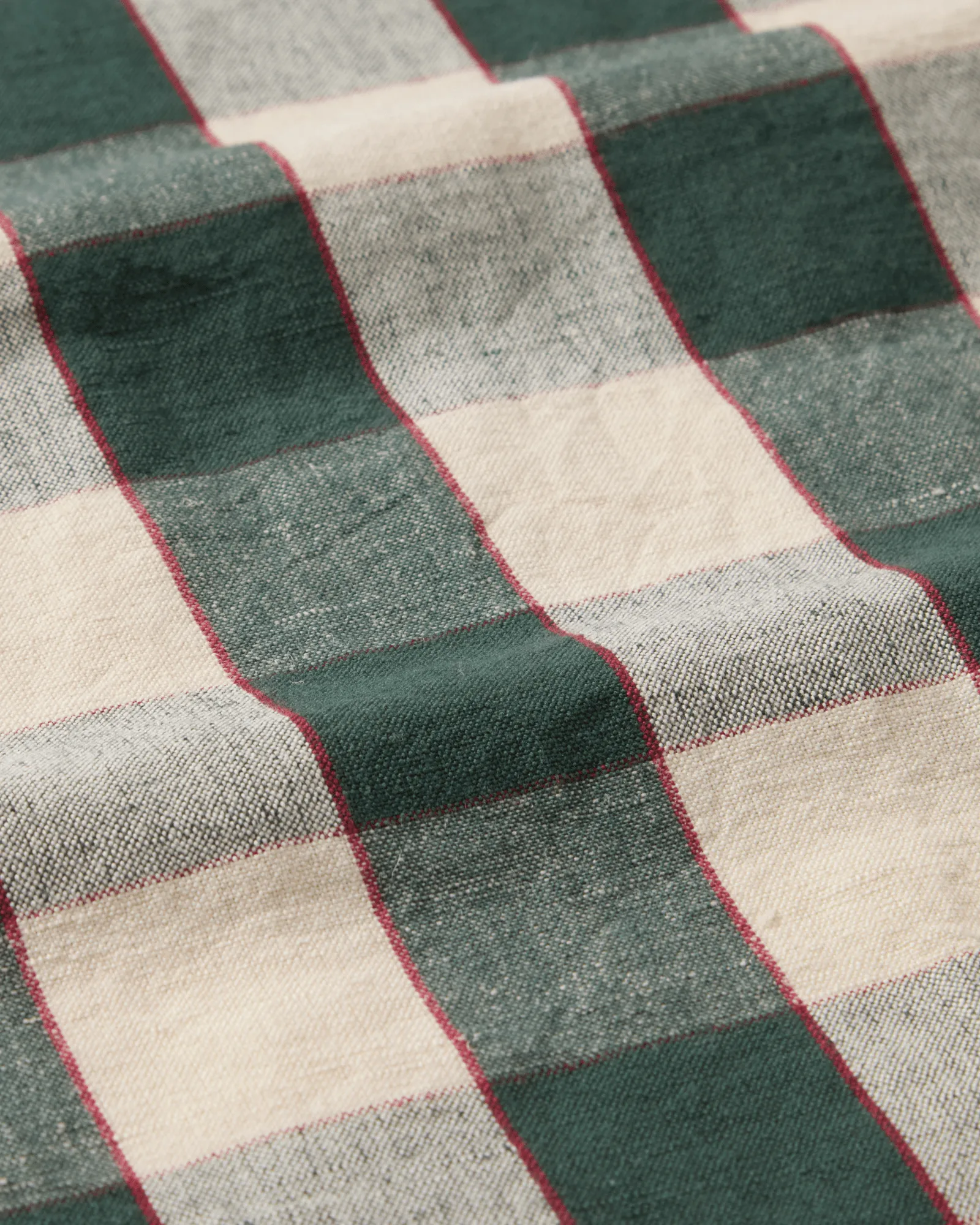 Checked linen/cotton kitchen towel 50x70 cm, Green-light beige-red Lexington