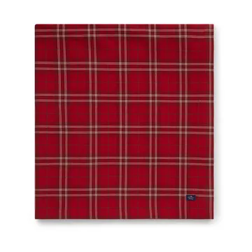 Checked Organic Cotton Oxford tablecloth 150x250 cm - Red-beige-green - Lexington