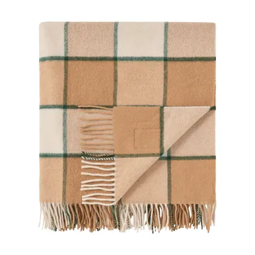 Checked Recycled Wool throw 130x170 cm - Beige-Light beige-green - Lexington