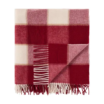 Checked Recycled Wool throw 130x170 cm - Red-Light beige-beige - Lexington