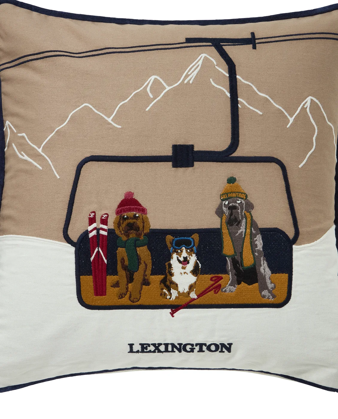 Dog lift eco. cotton twill cushion cover 50x50 cm, Beige-white Lexington