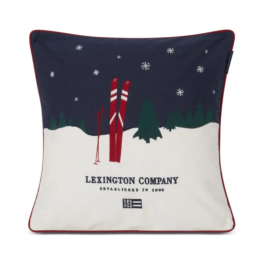 Evening Skis Org Cotton Twill pillowcase 50x50 cm, Dark blue-white multi Lexington