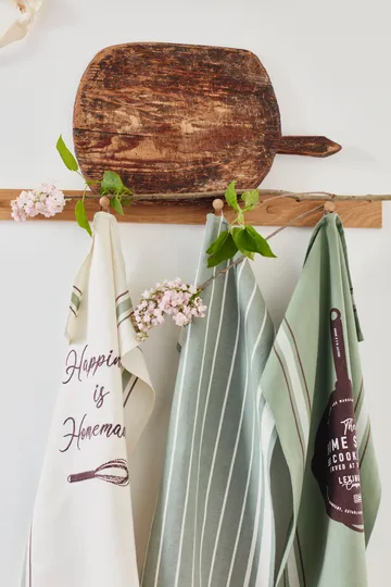 Hapiness Organic Cotton kitchen towel 50x70 cm - White-green - Lexington