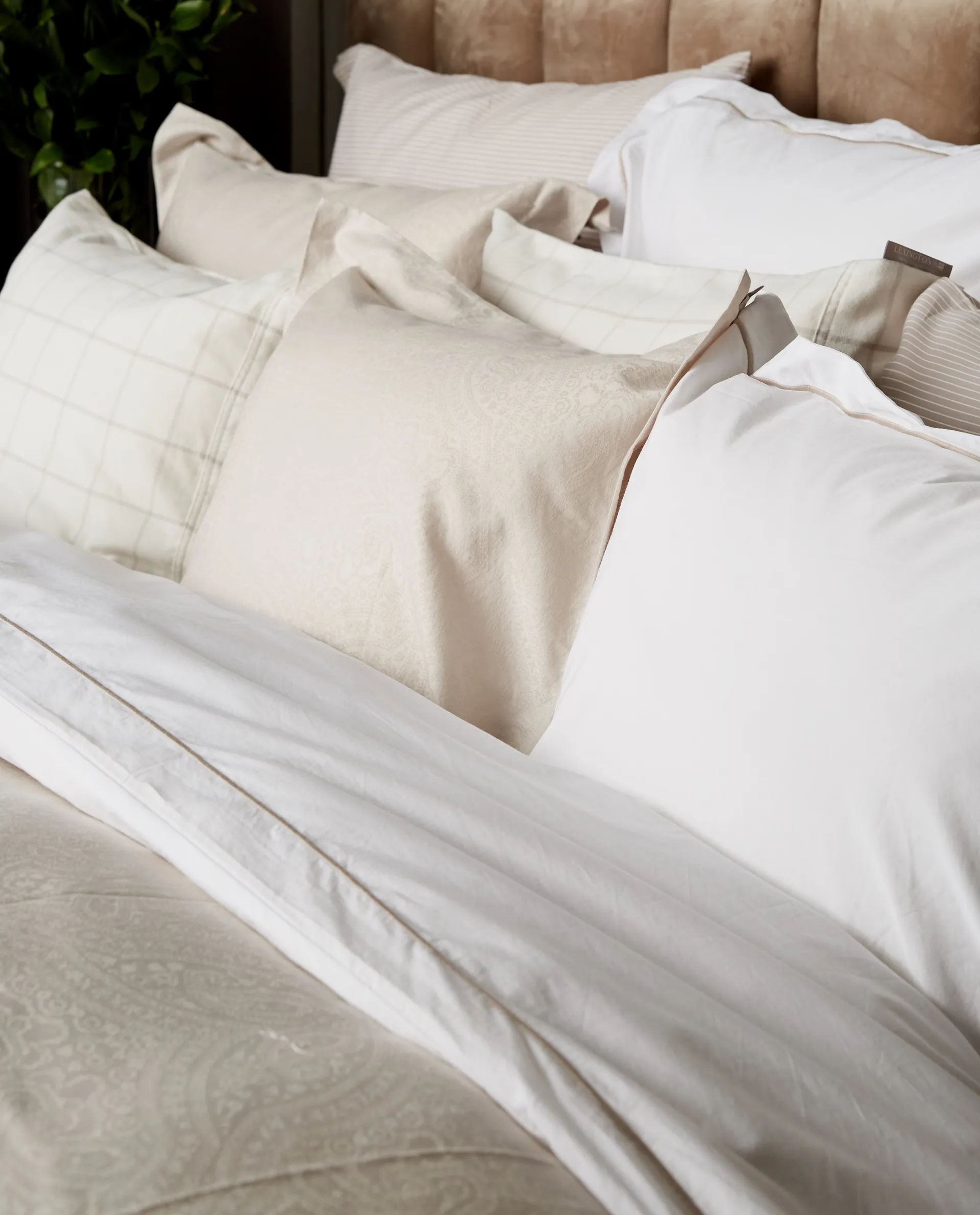 Hotel Light Flannel pillowcase 50x90 cm, White-light beige Lexington