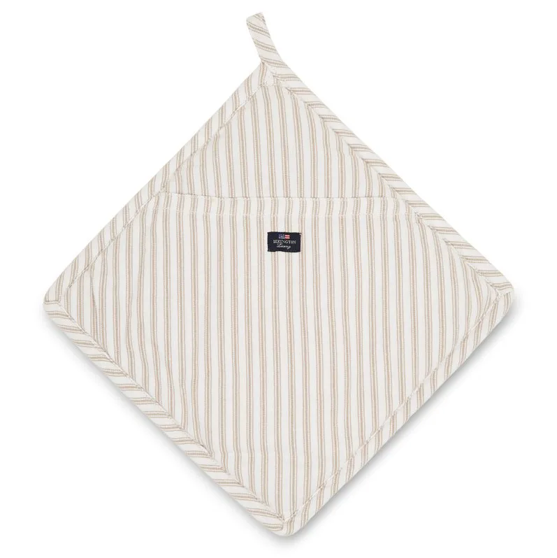 Icons Herringbone Striped pot holder, beige-white Lexington