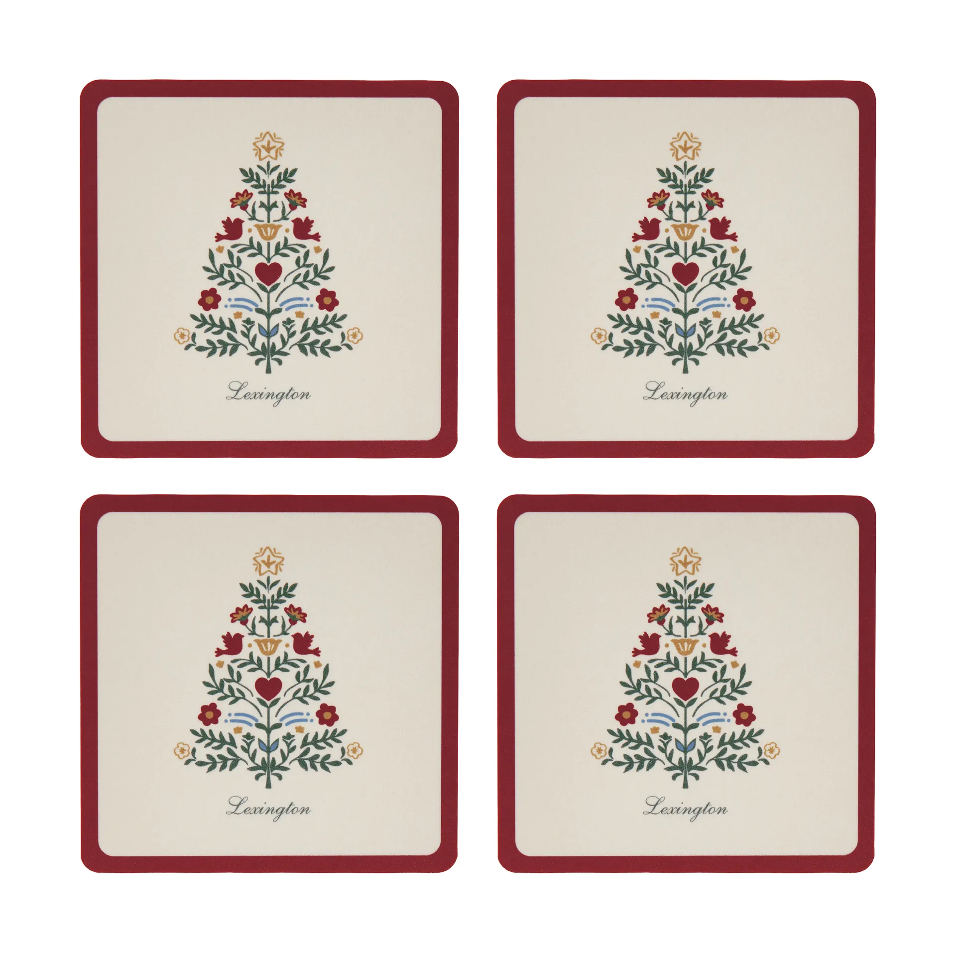 Lexington laminated coasters, Red-light beige, 9x9 cm, 4-pack Lexington