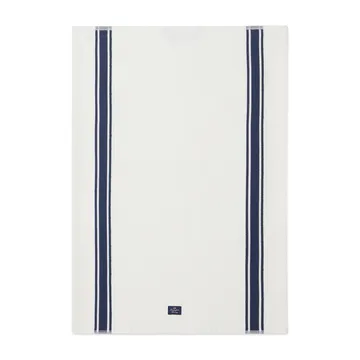 Organic Cotton Waffle Kitchen Towel 50x70 cm - White-Dark blue - Lexington