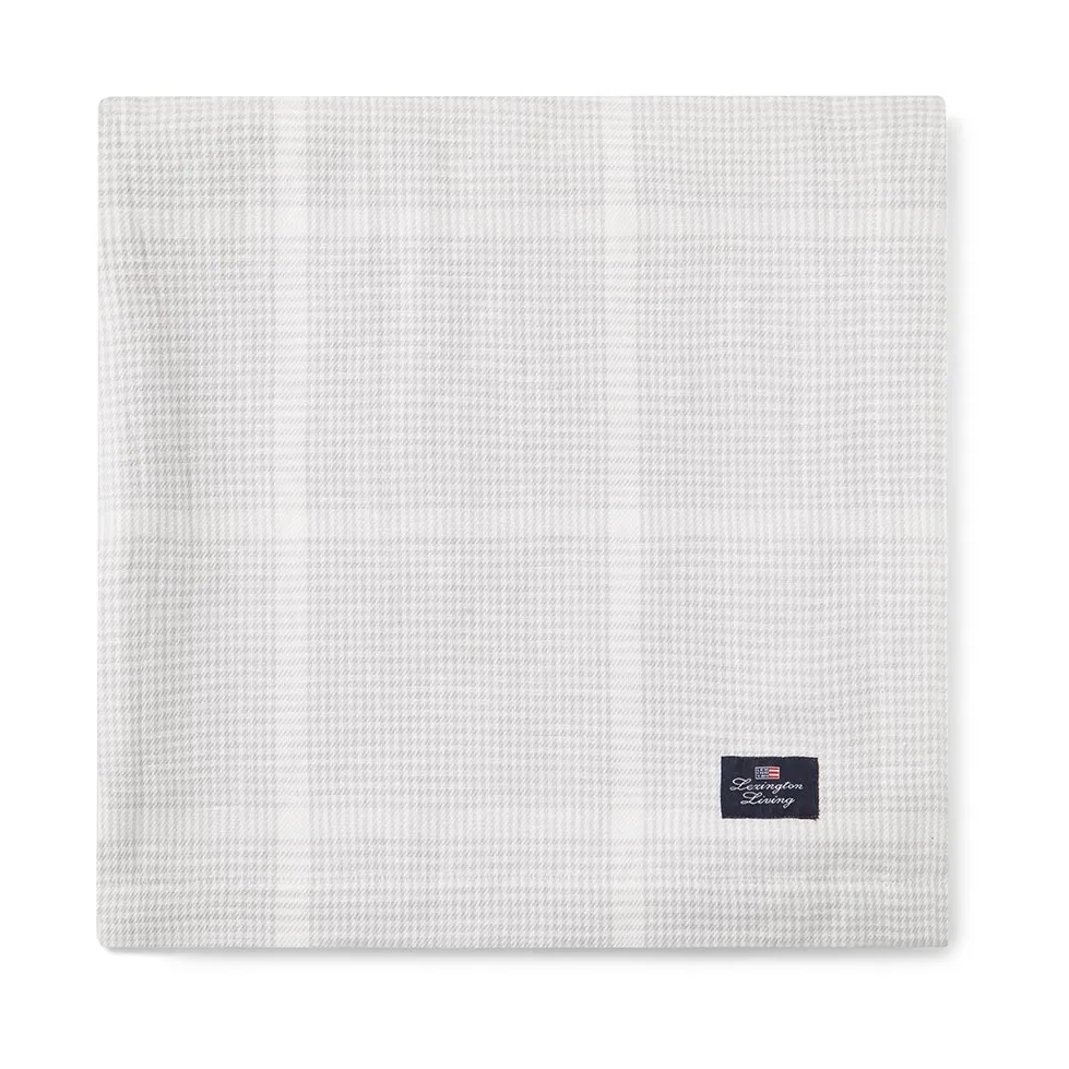 Pepita Check Cotton Linen tablecloth 180x180 cm, White-light grey Lexington