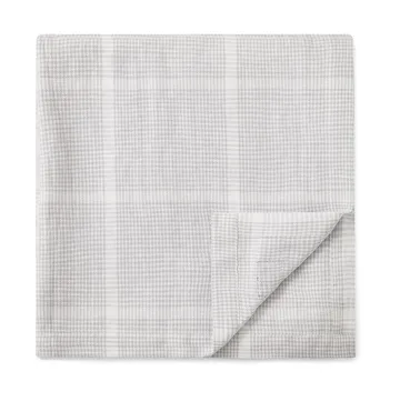 Pepita Check Cotton Linen tablecloth 180x180 cm - White-light grey - Lexington