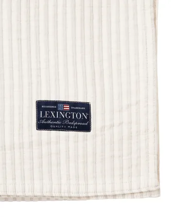 Striped Reversible Organic Cotton bedspread 260x240 cm - Off white - Lexington