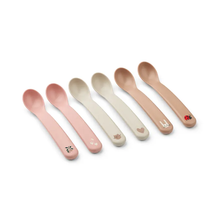 Auste spoon 6-pack - Rose Blush Mix - Liewood