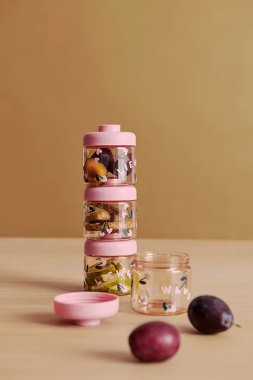 Dominique baby food jars 100 ml 4-pack - Cherry heart-Rosey - Liewood