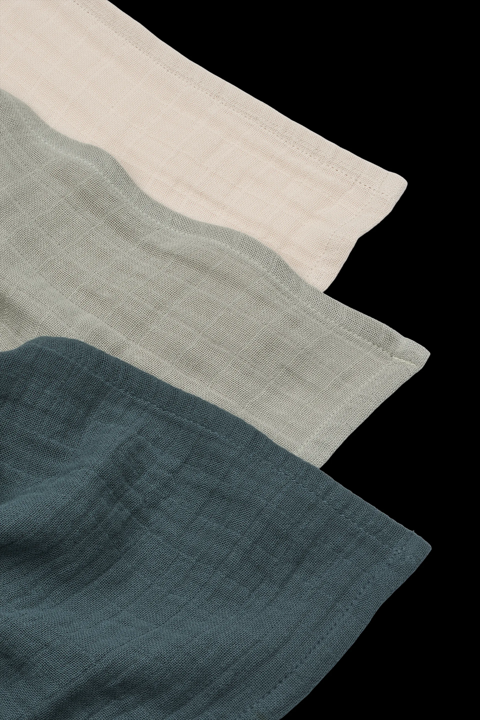 Lewis muslin blanket 3 pieces 65x65 cm, Dove blue mix Liewood