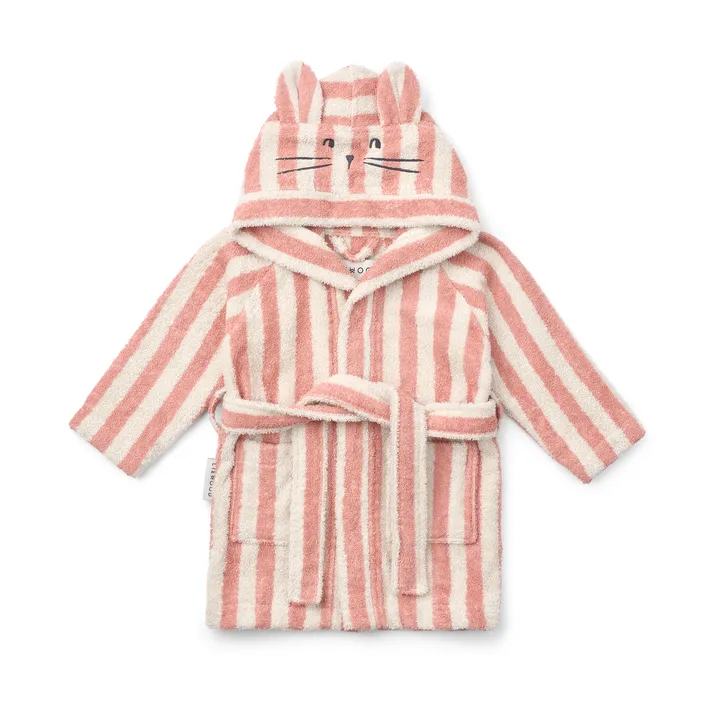 Lily bathrobe coral blush creme de la creme stripe - 5–6 years - Liewood