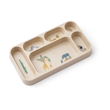 Mosu plate with 6 compartments 17x30 cm - All together-Sandy - Liewood