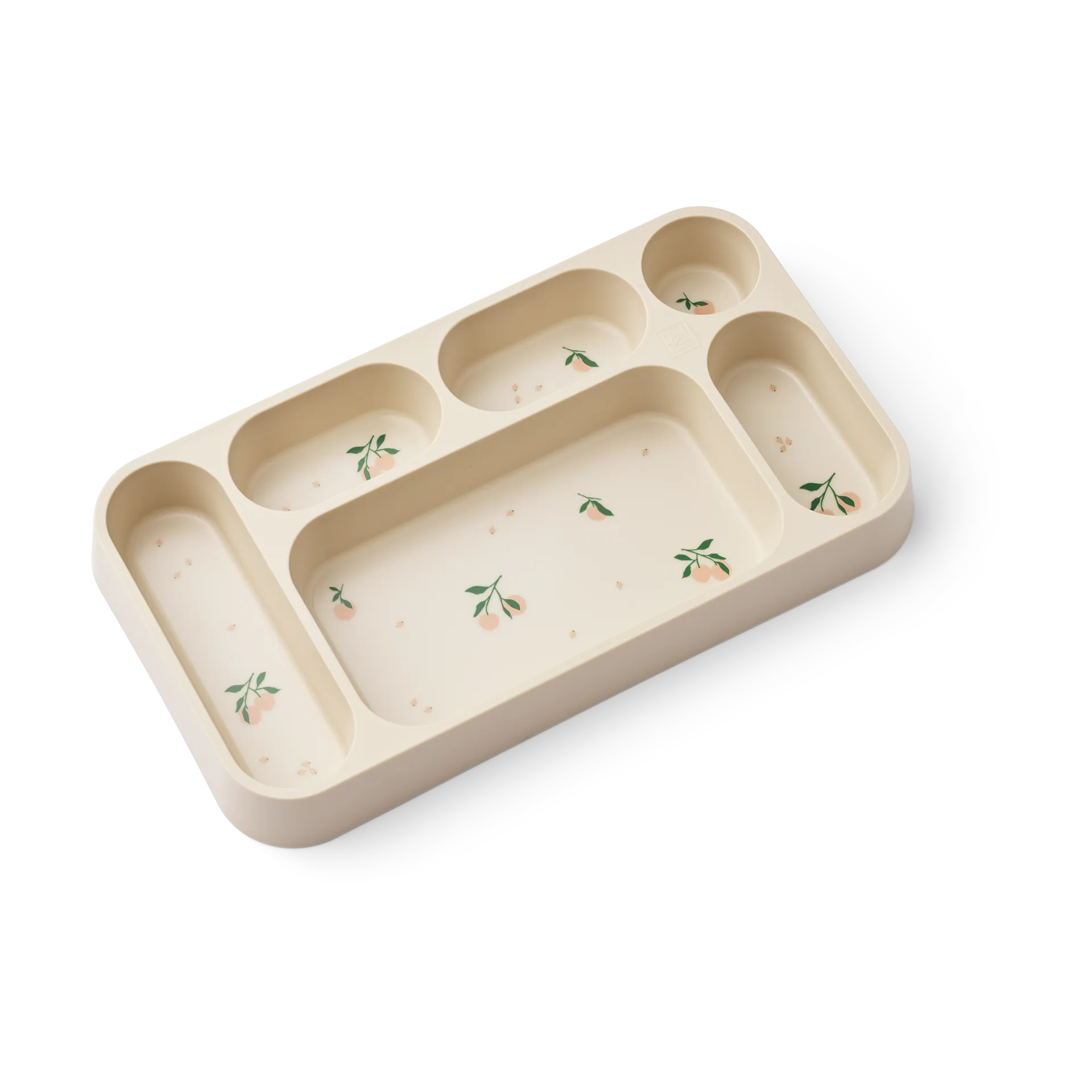 Mosu plate with 6 compartments 17x30 cm, Peach-Sea shell Liewood