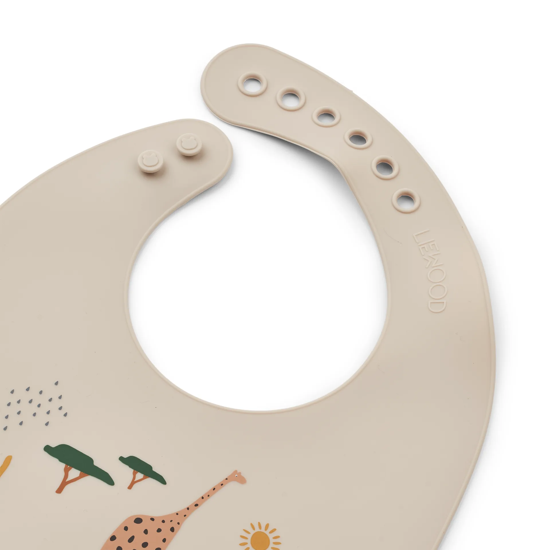 Tilda bib silicone 2-pack, Safari sandy mix Liewood