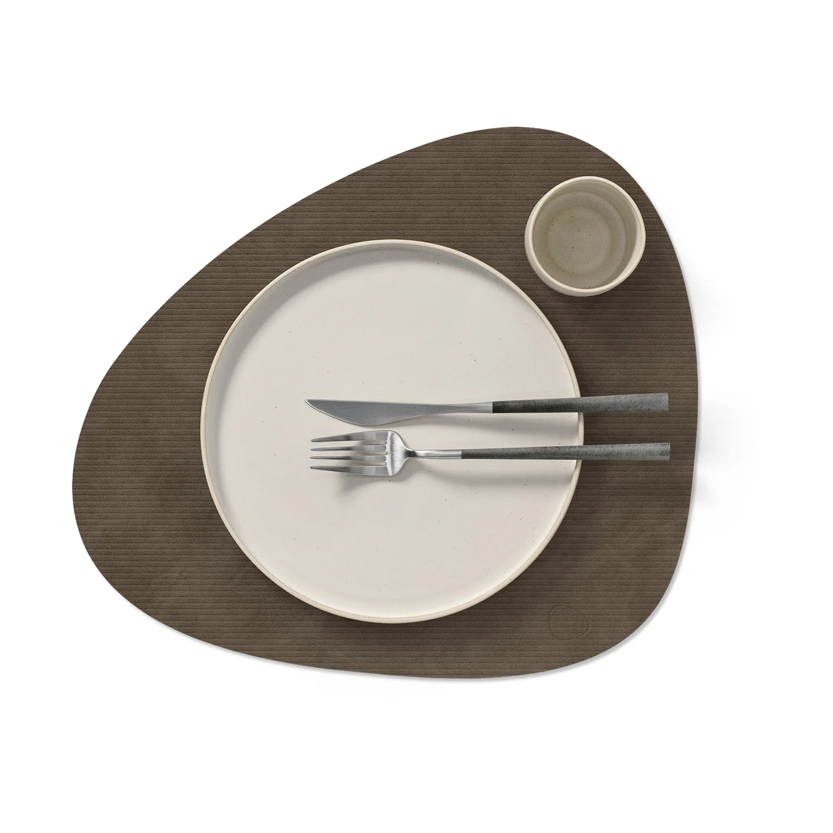 Corduroy placemat curve L, Caviar LIND DNA