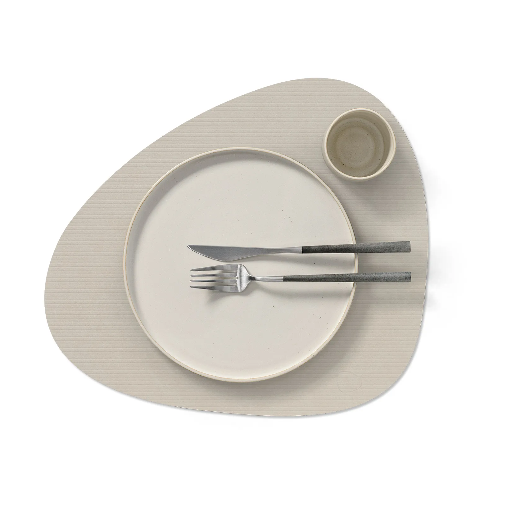 Corduroy placemat curve L, Oyster White LIND DNA