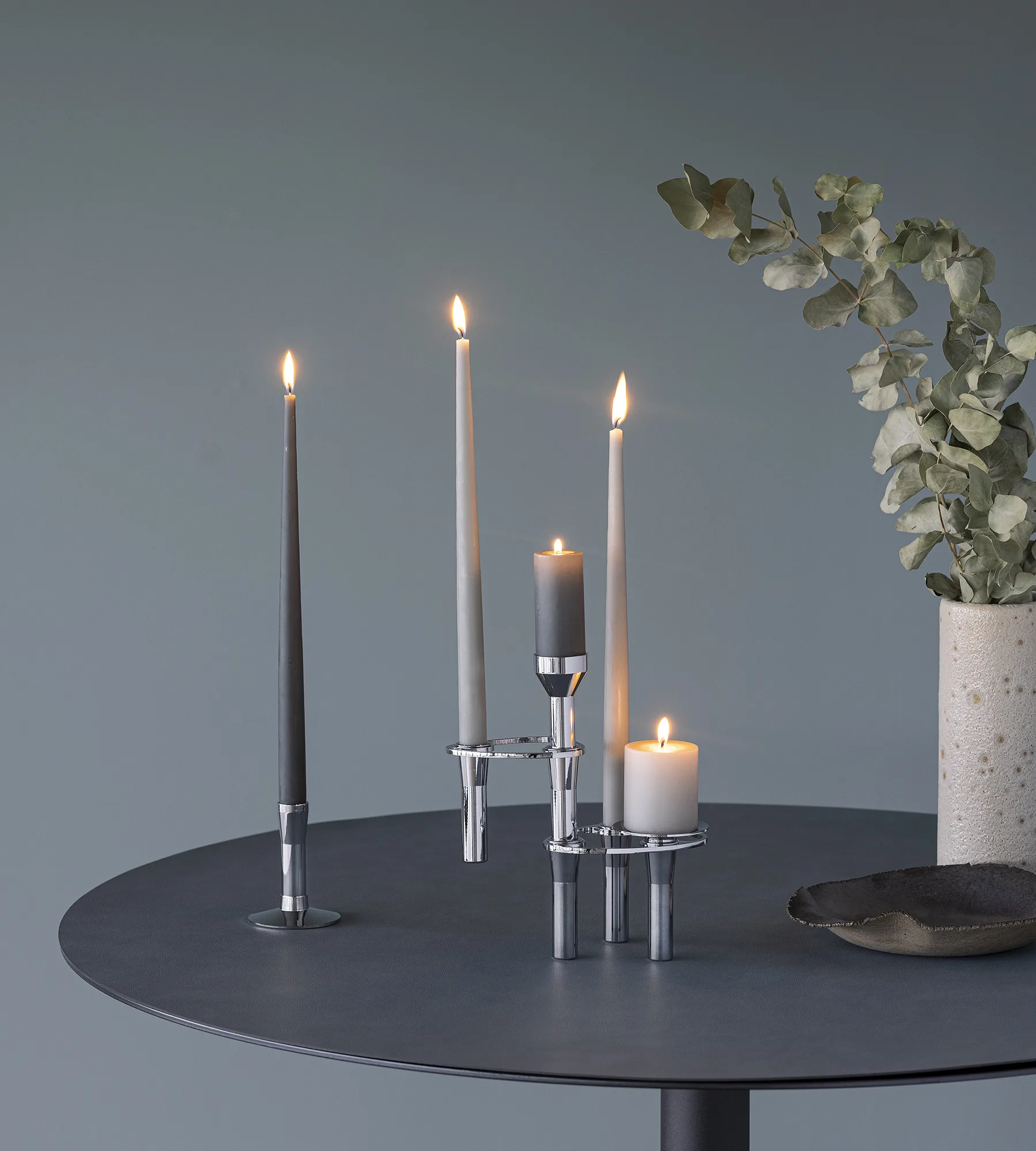 Lind Curve combinable candle sticks chrome, Single LIND DNA