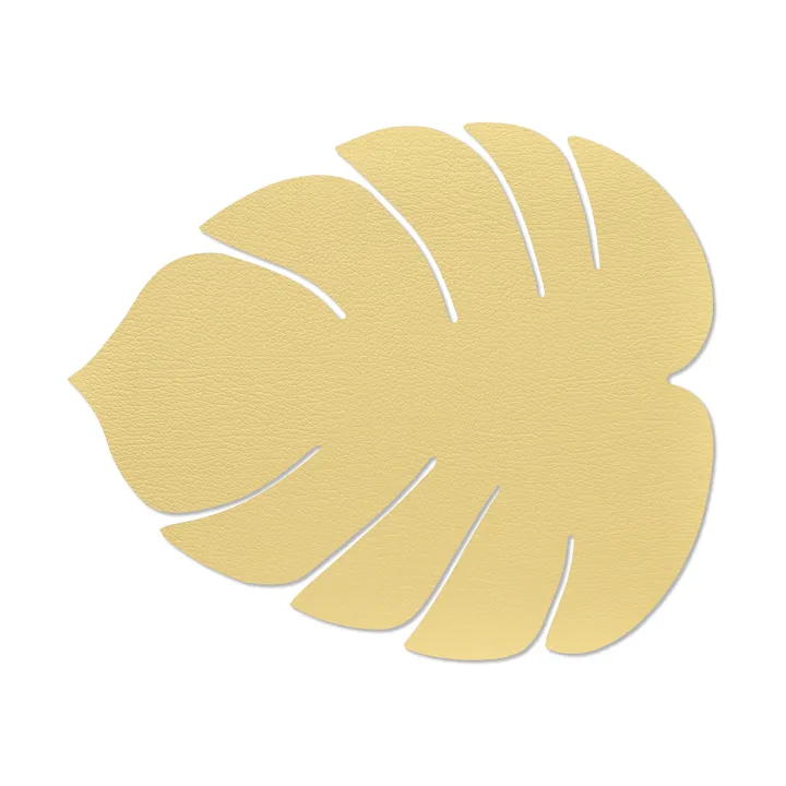 Monstera Leaf Hippo placemat L - gold, 42x35 cm - LIND DNA