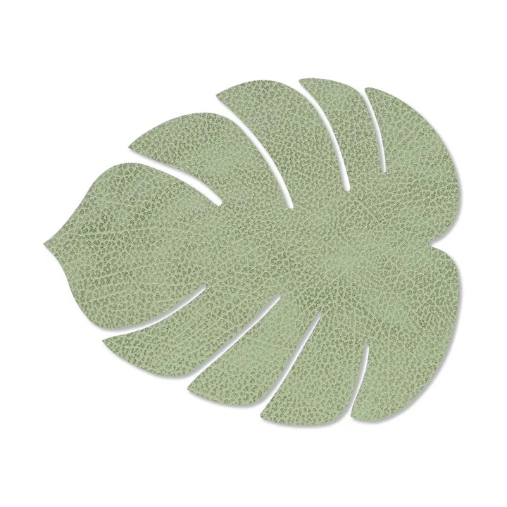 Monstera Leaf Hippo placemat S - Olive green, 26x22 cm - LIND DNA