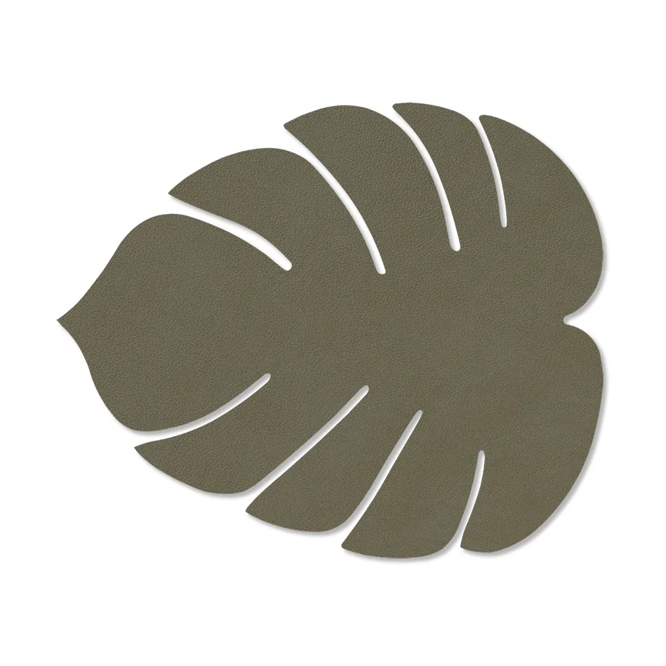 Monstera Leaf Nupo placemat S, Army green, 26x22 cm LIND DNA