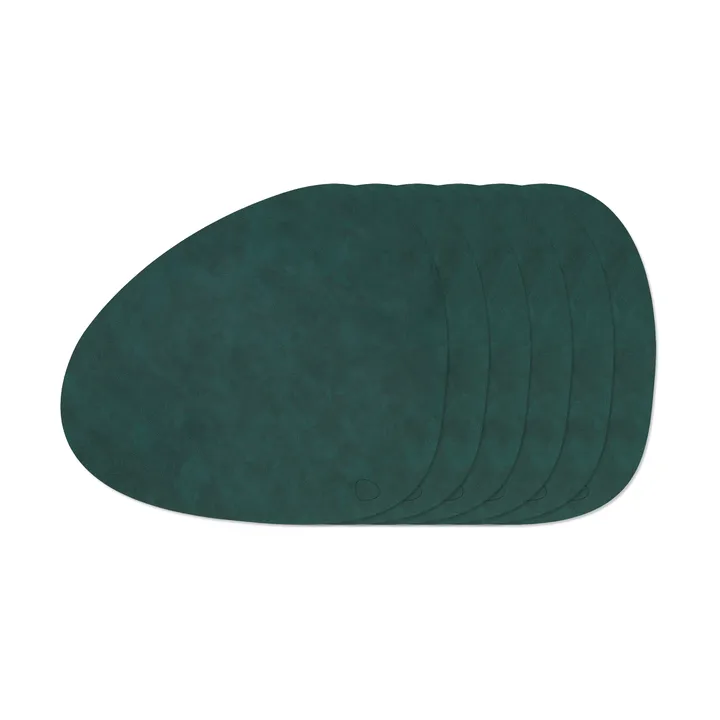Nupo Curve placemat set - Dark Green, 6-pack - LIND DNA