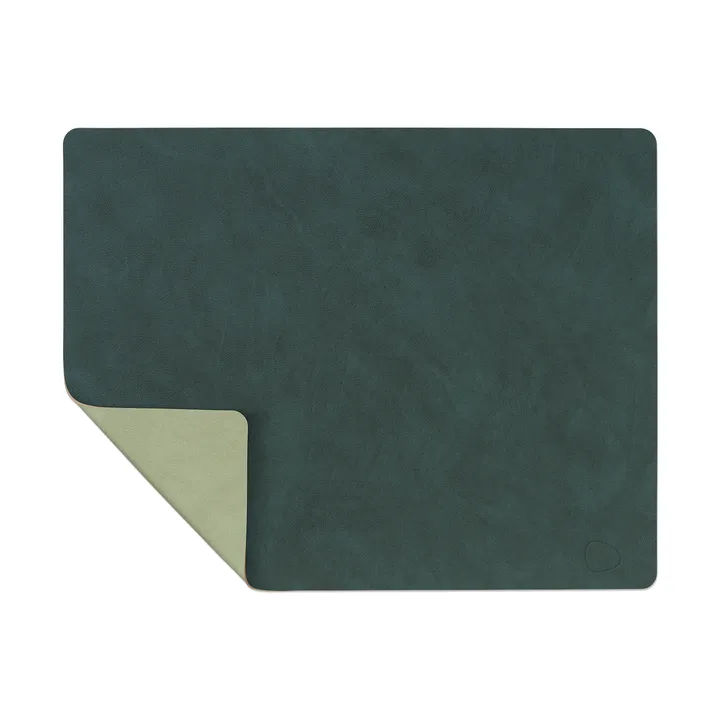 Nupo placemat reversible square L 1 pc - Dark green-olive green, 45x37 cm - LIND DNA