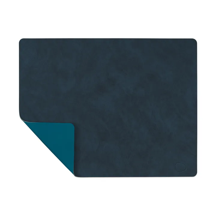 Nupo placemat reversible square L 1 pc - Midnight blue-petrol, 45x36 cm - LIND DNA