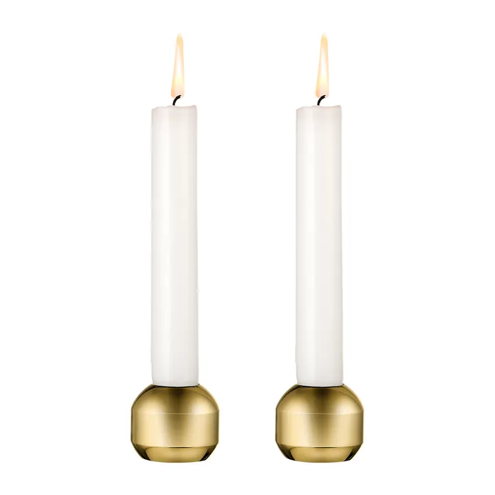 Silhouette candle sticks 34 2-pack - Gold - LIND DNA