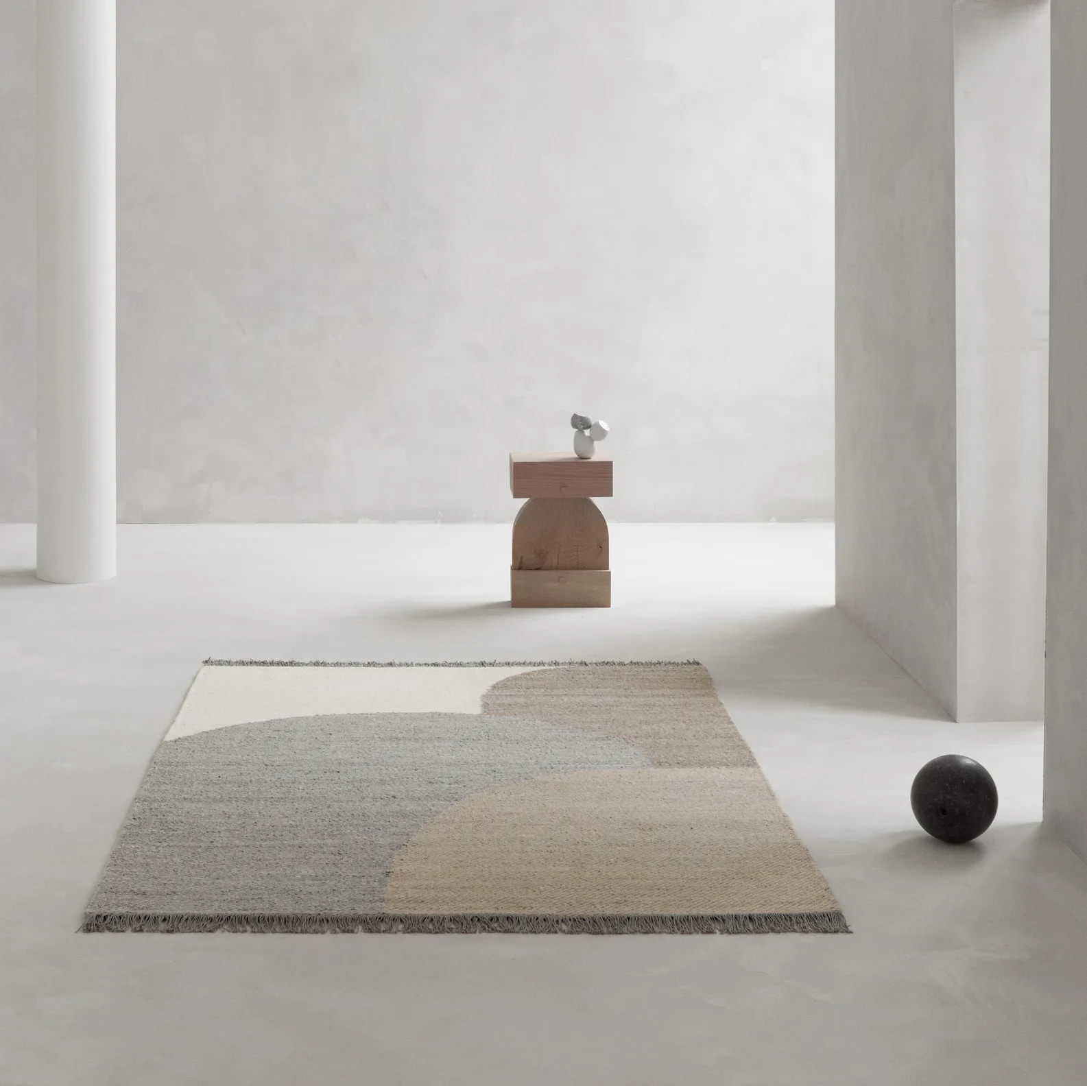 Eik wool carpet 170x240 cm, grey Linie Design