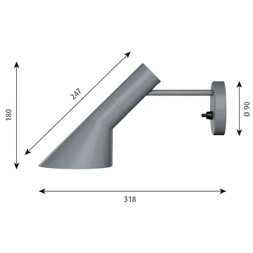 AJ wall lamp - Dark grey - Louis Poulsen