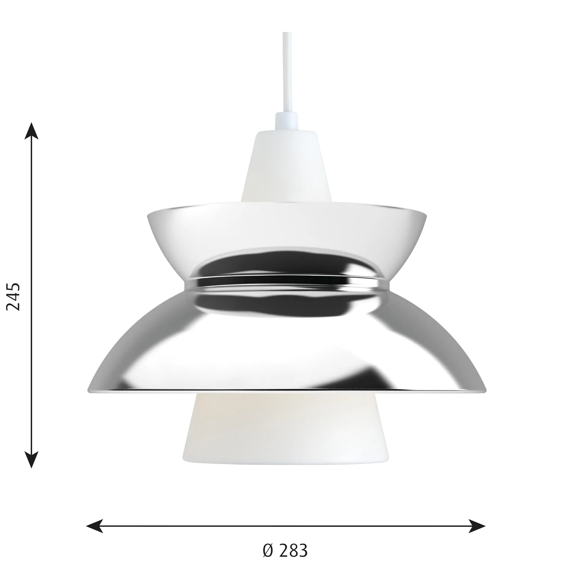 Doo-Wop pendant lamp metal, Stainless steel Louis Poulsen