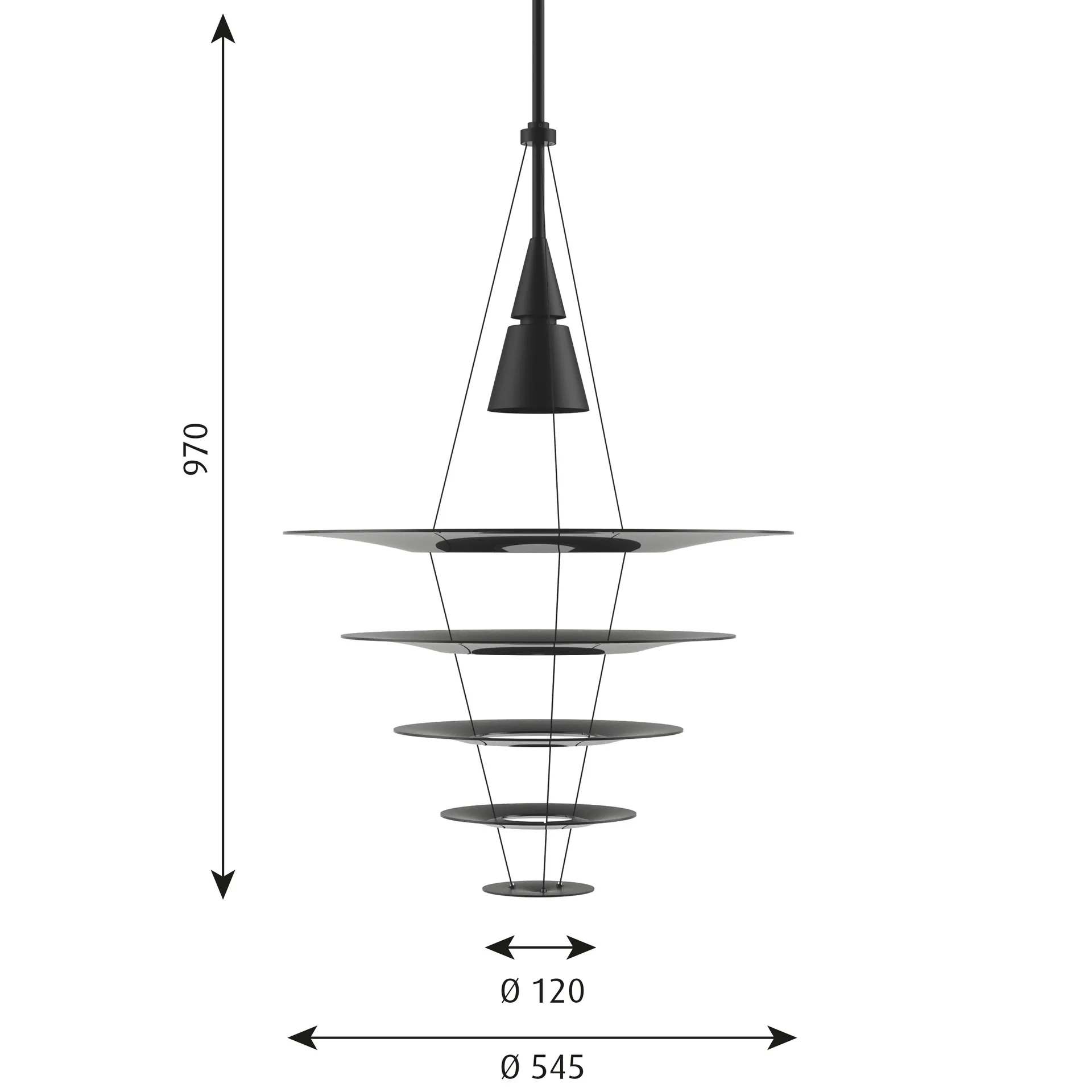 Enigma 545 pendant lamp, Black Louis Poulsen